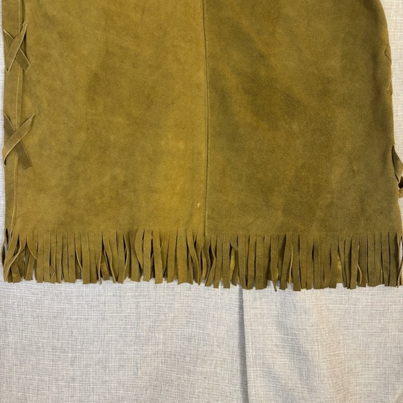 Vintage Gaitan Leather Fringe Vest Made Mexico Small/34 Western Boho Great Shape - Picture 11 of 16